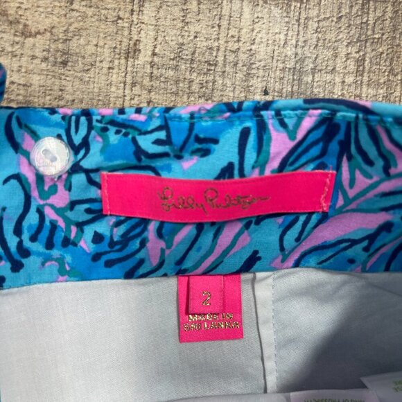 Lilly Pulitzer Blue & Pink Skort size 2 - Picture 2 of 4
